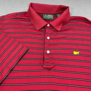 Masters Red and Black Striped Polo Shirt